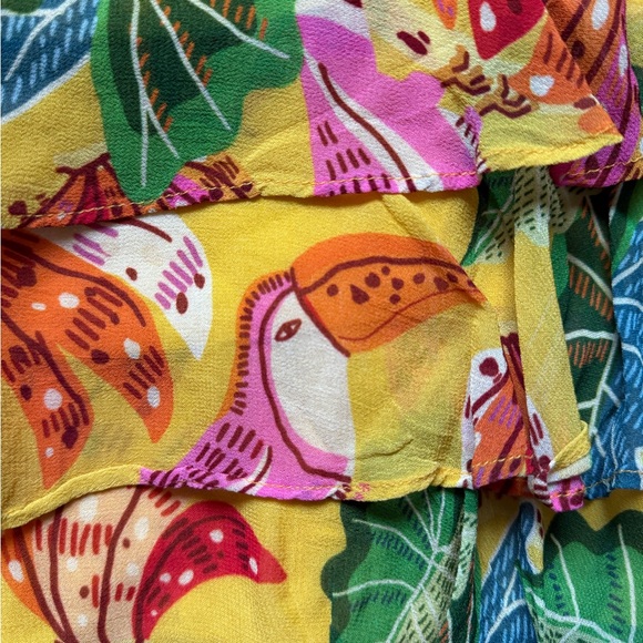 FARM Rio Yellow Ruffle Mini Dress Size XS - Picture 7 of 12